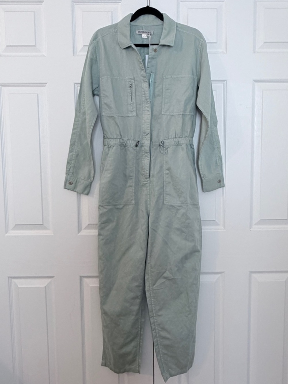 Outerknown Mint Green Zip-Up Long Sleeve Station Jumpsuit Size Small NWT